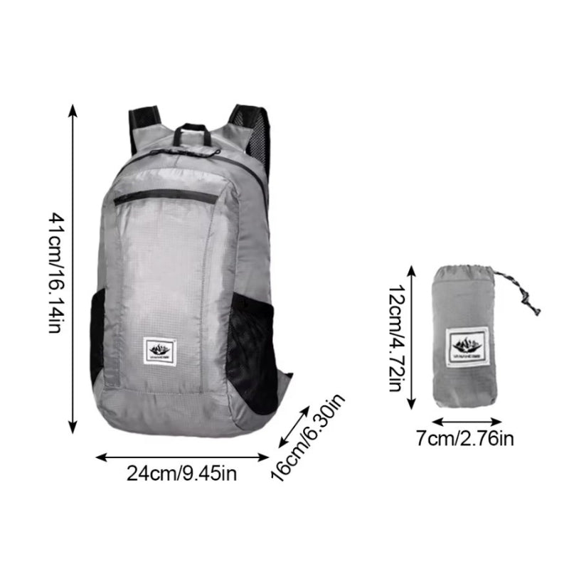 ultra-light hiking backpack displayed dimensions - Pink - Green - Orange - Black - Navy Blue - Grey - Gray