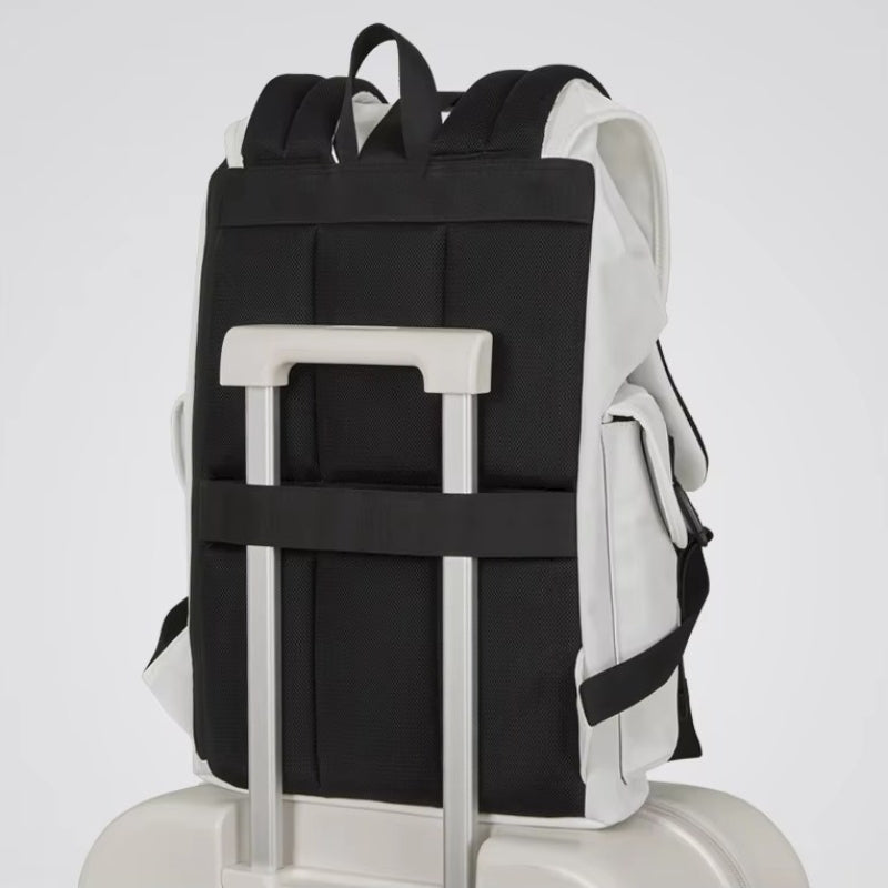 trendy laptop backpack on suitcase - White - Black - Brown - Blue