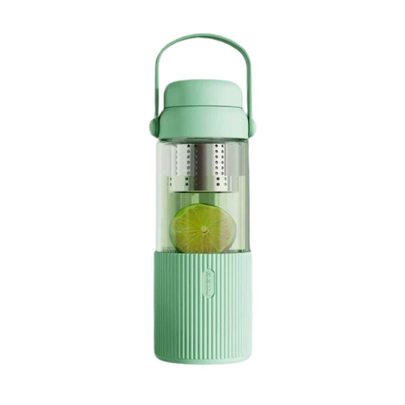 glass infuser water bottle - Green - 520ml