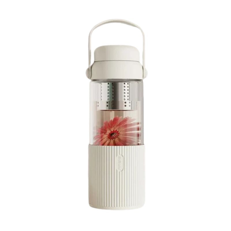 glass infuser water bottle - White - 520ml