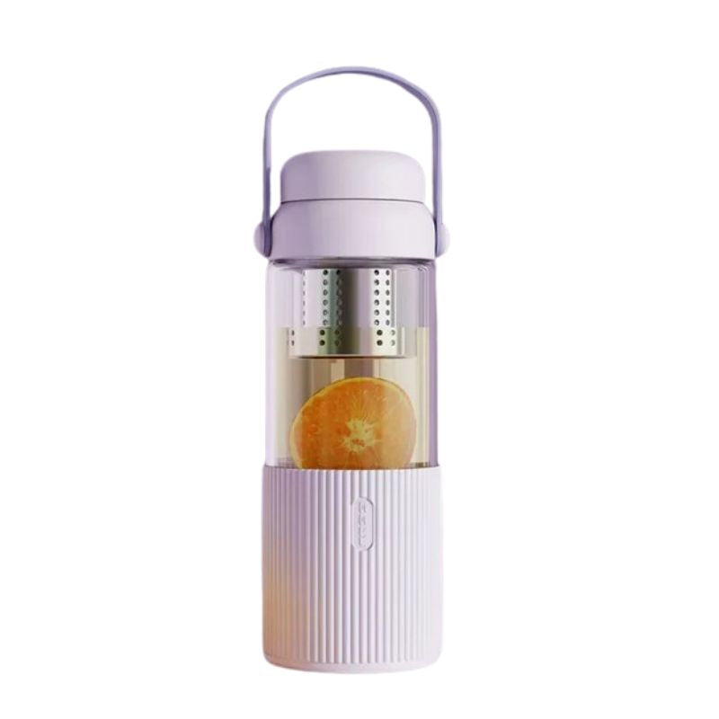 glass infuser water bottle - Purple - 520ml