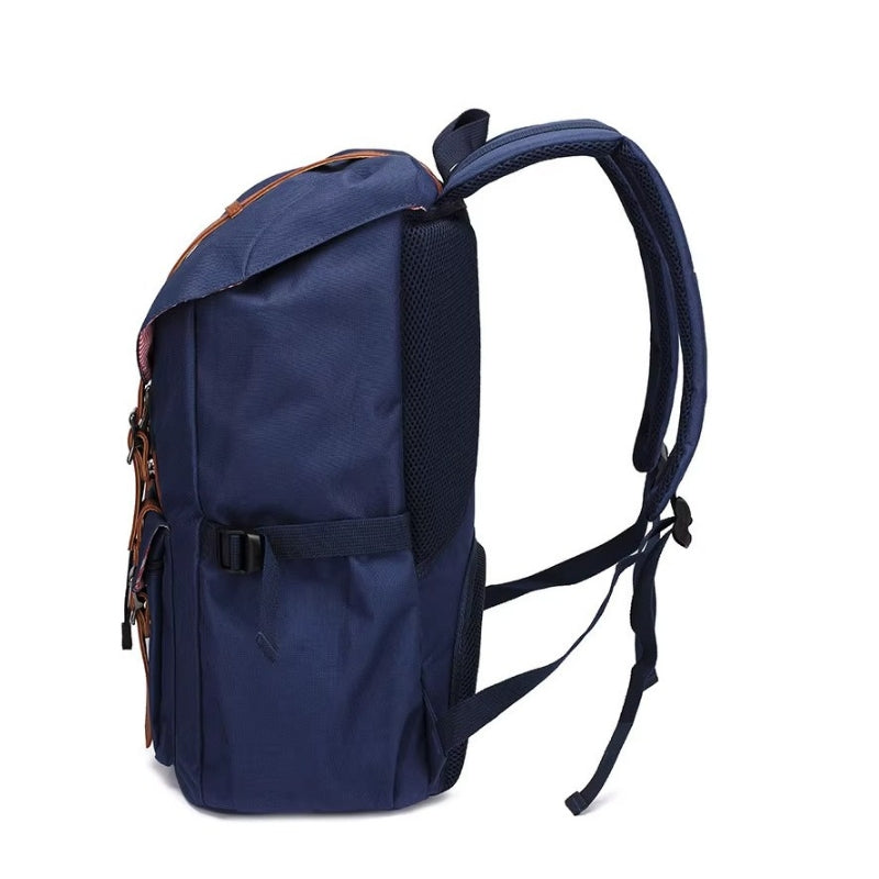 vintage travel backpack side view - Black - Blue - Grey - Gray - Green