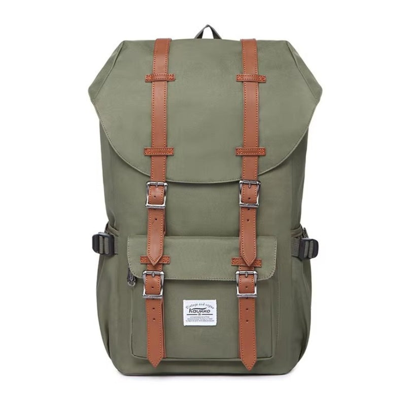 vintage travel backpack strap details - Green