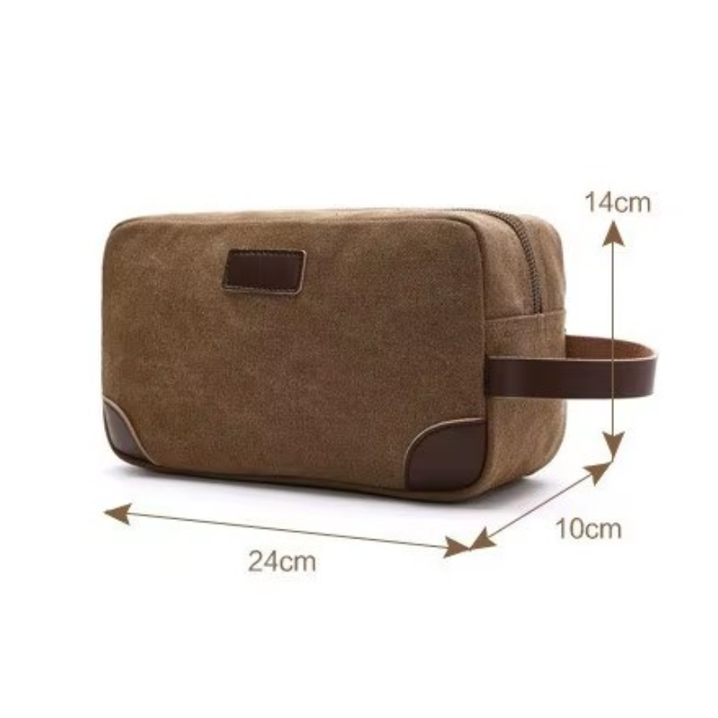 men's toiletry bag close up dimensions - Blue - Grey - Gray - Khaki - Black