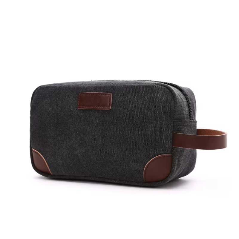 men's toiletry bag close up zip closure - Grey - Gray