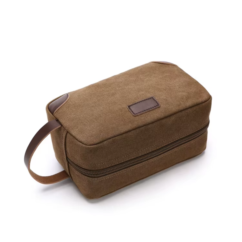 men's toiletry bag close up zip closure - Blue - Grey - Gray - Khaki - Black