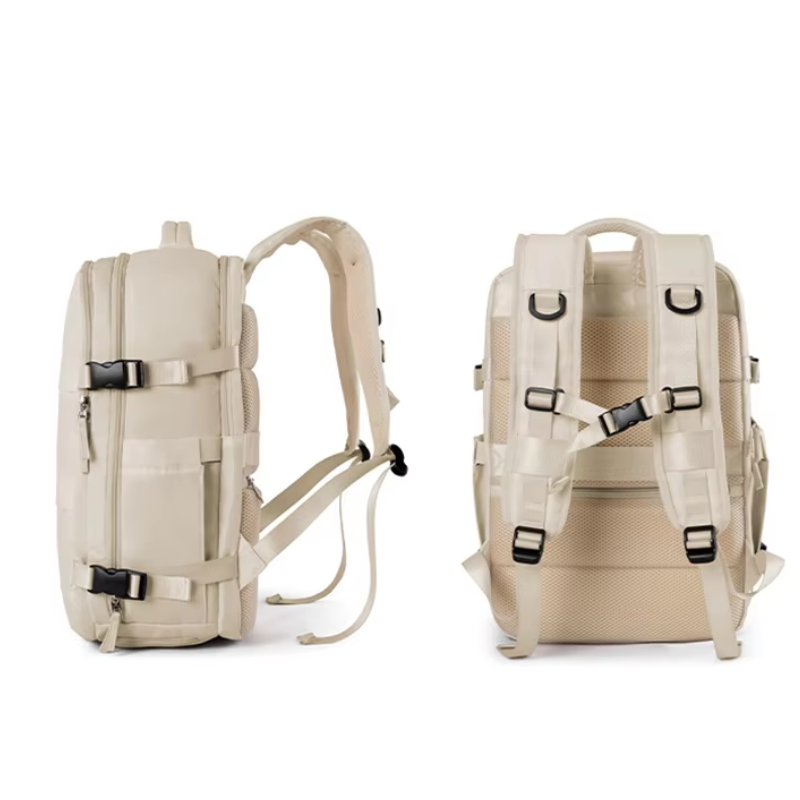 women's design backpack side and rear view - Expandable Grey - Expandable Gray - Beige 1 - Beige 2 - Expandable Beige - Green 1 - Green 2 - Green 3 - Expandable Green - Dark Grey Green 2 - Dark Gray Green 2 - Expandable Dark Green - Black 1 - Black 2 - Expandable Black - Brown 1