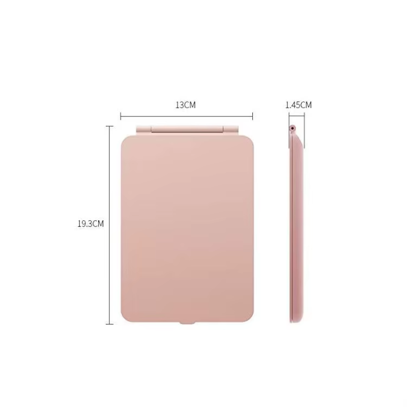 portable zoom led mirror front view - White - Pink