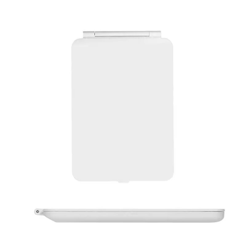 portable zoom led mirror top view - White - Pink