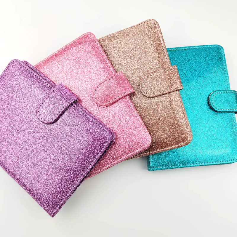 glitter passport holder four items aligned - Champagne - Pink - Purple - Blue