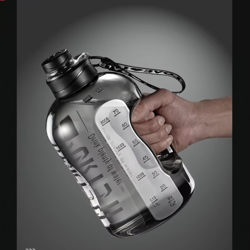 water bottle held in hand - Black