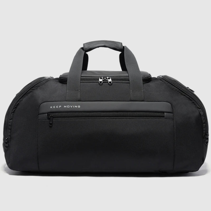 convertible travel bag close up zipper - Black