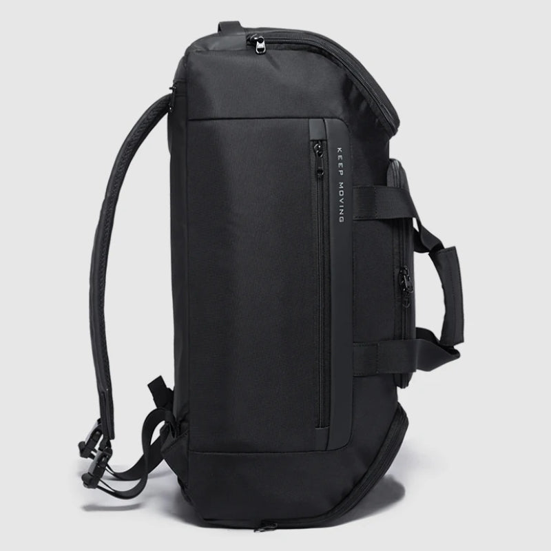 convertible travel bag close up zipper - Black