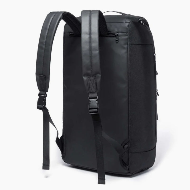 convertible travel bag detailed back view - Black