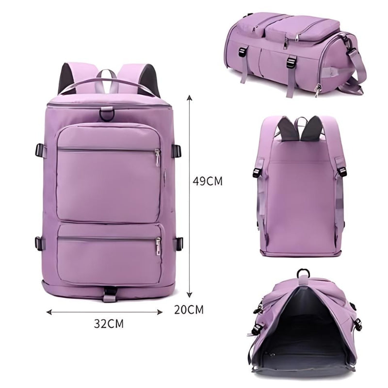 large women's travel bag close up zip closure - Navy Blue - Black - Sky Blue - Grey - Gray - Purple - Pink