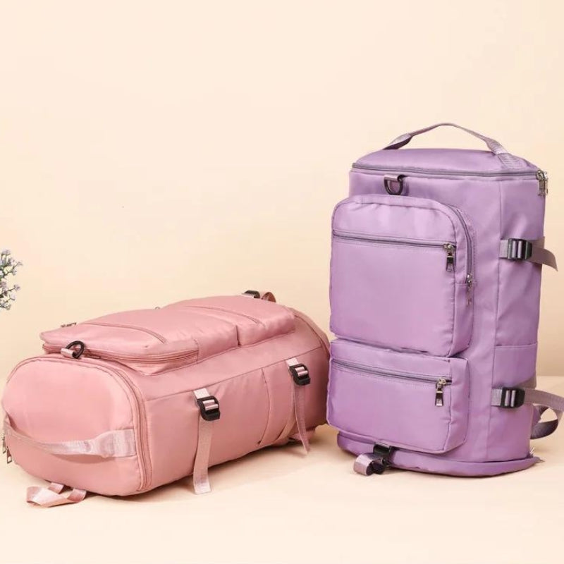 large women's travel bag two bags side by side - Navy Blue - Black - Sky Blue - Grey - Gray - Purple - Pink