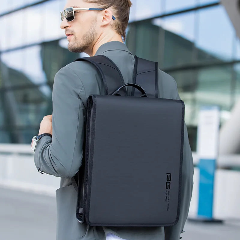 luxury computer backpack for men shoulder carry - Black - Grey - Gray