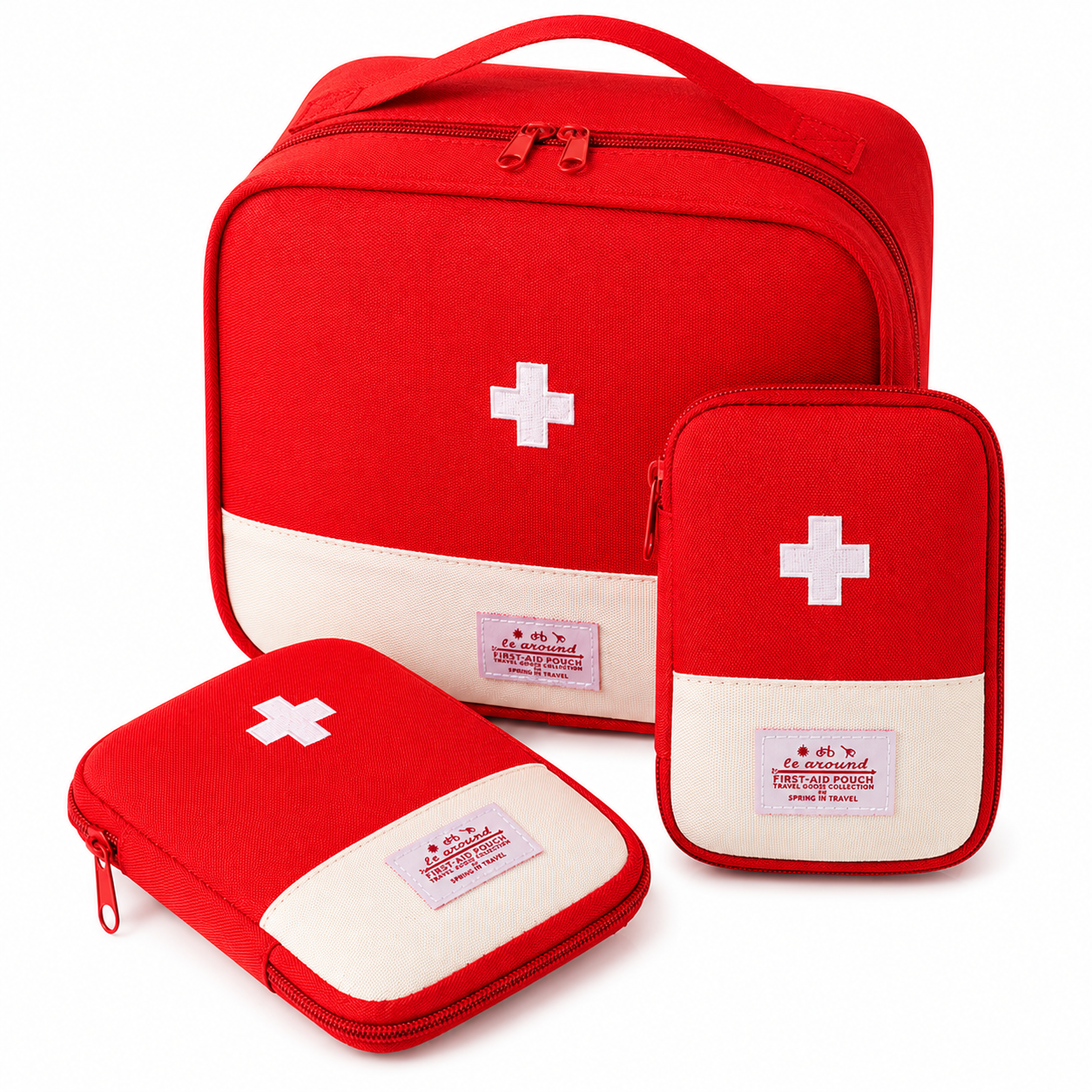 travel medication pouch - Red - Lot S / M / L