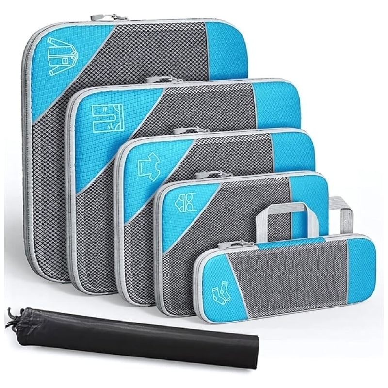 compressible suitcase organizer - Blue - Six Pieces