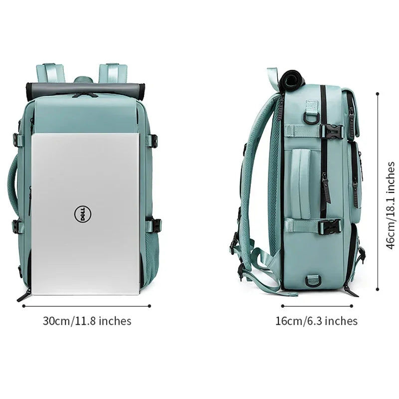 travel bag practical size front and side view - Pink - Turquoise - Grey - Gray - Dark Grey - Dark Gray - Army Green - Pastel Green - Teal - Black - Lavender
