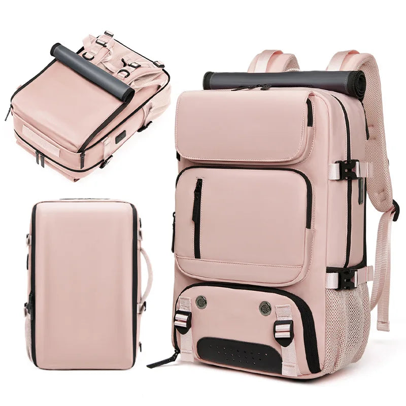 travel bag practical size three different angles - Pink - Turquoise - Grey - Gray - Dark Grey - Dark Gray - Army Green - Pastel Green - Teal - Black - Lavender