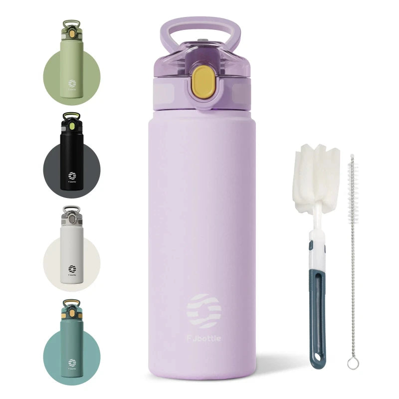 insulated water bottle with built-in straw - Lavender