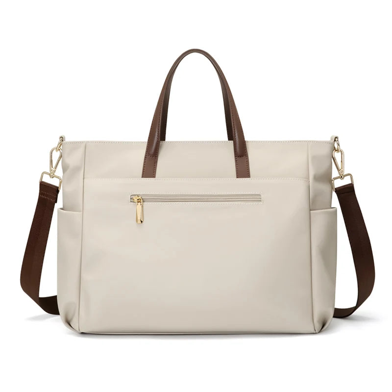 women's travel handbag close up zip closure - Beige