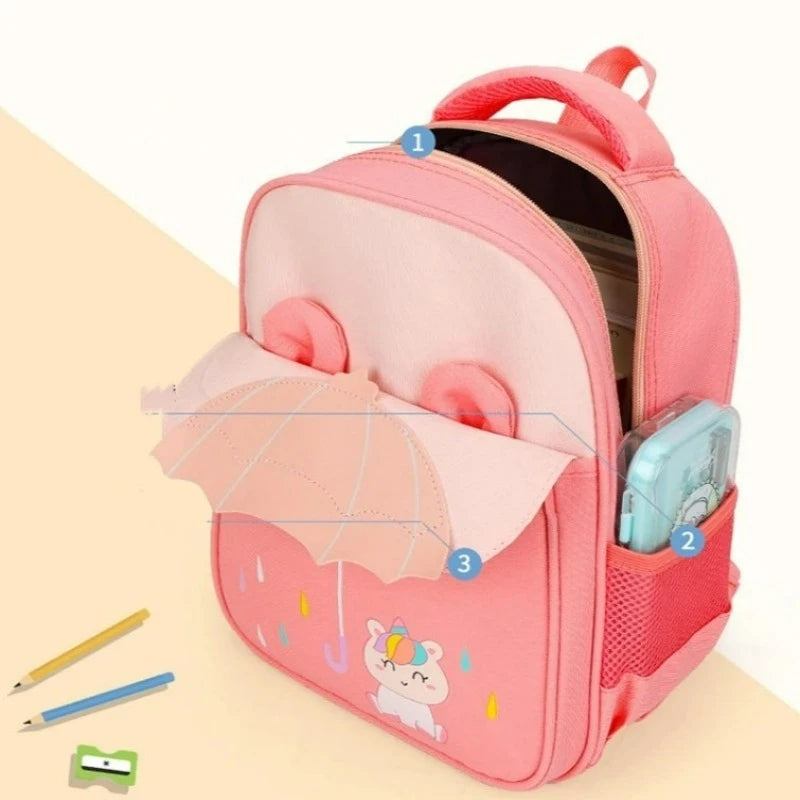 personalized child backpack close up front pattern - Purple - Sky Blue - Pink - Navy Blue and Orange - Navy Blue and Sky Blue - Navy Blue and Green