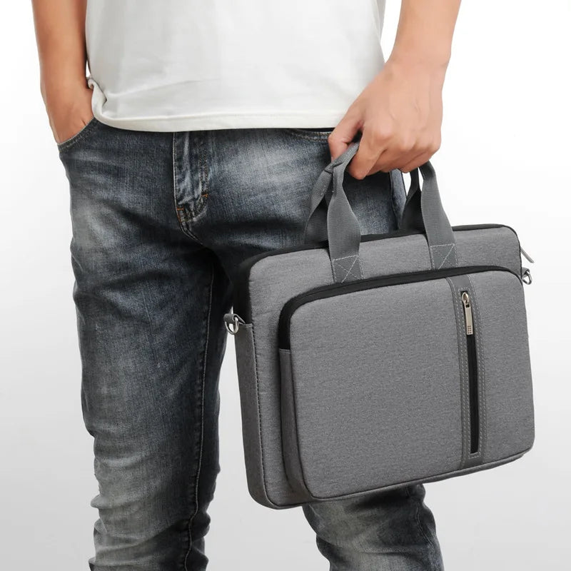 15 inch laptop sleeve carried by hand - Grey - Gray - Black