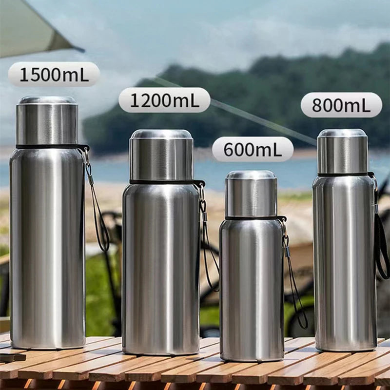 coffee thermos four sizes aligned - Grey - Gray - Grey with LED Temperature - Gray with LED Temperature - Black - Black with LED Temperature