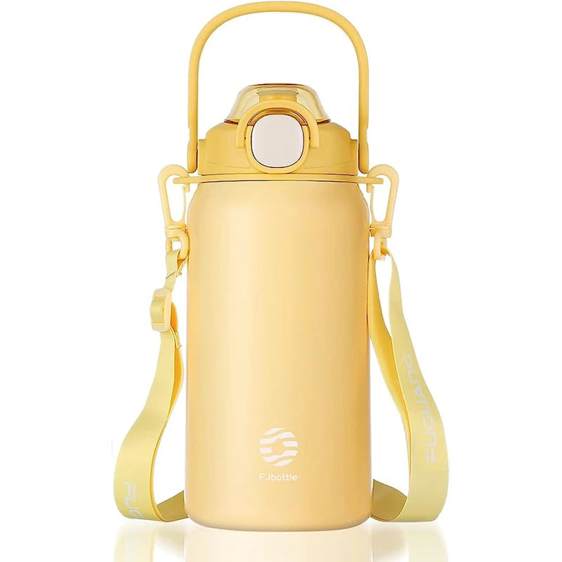 large capacity insulated water bottle - Yellow