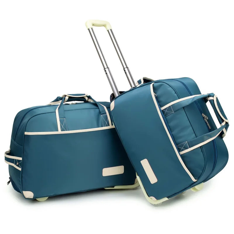 wheeled suitcase two bags stacked - Pink - Purple - Blue - Black - Orange - Brown