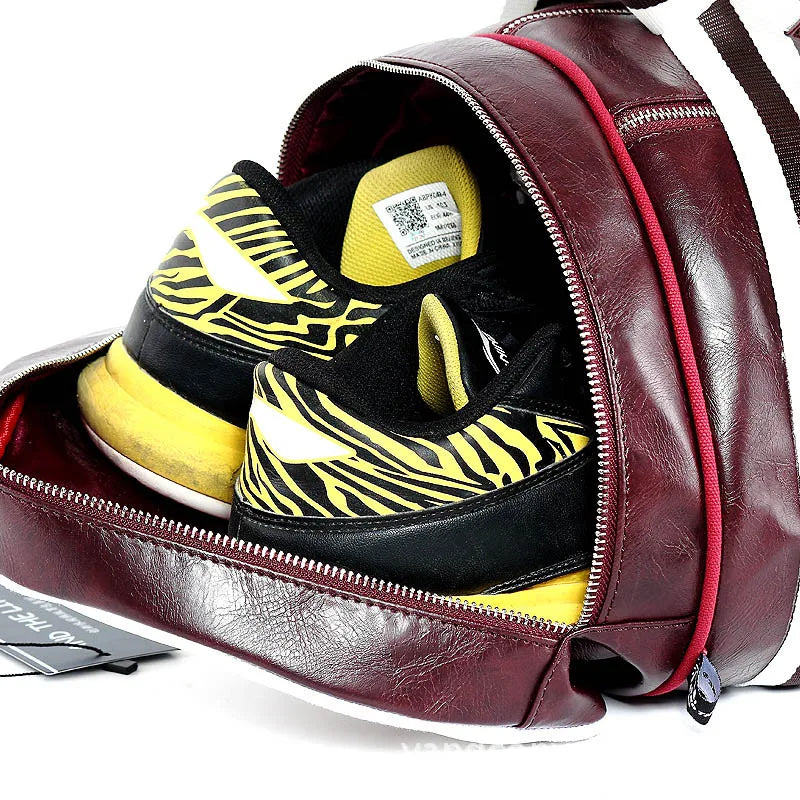 vintage men's pu sports bag open compartment - Red - Black - Blue - Black and White - Black and Yellow - Green