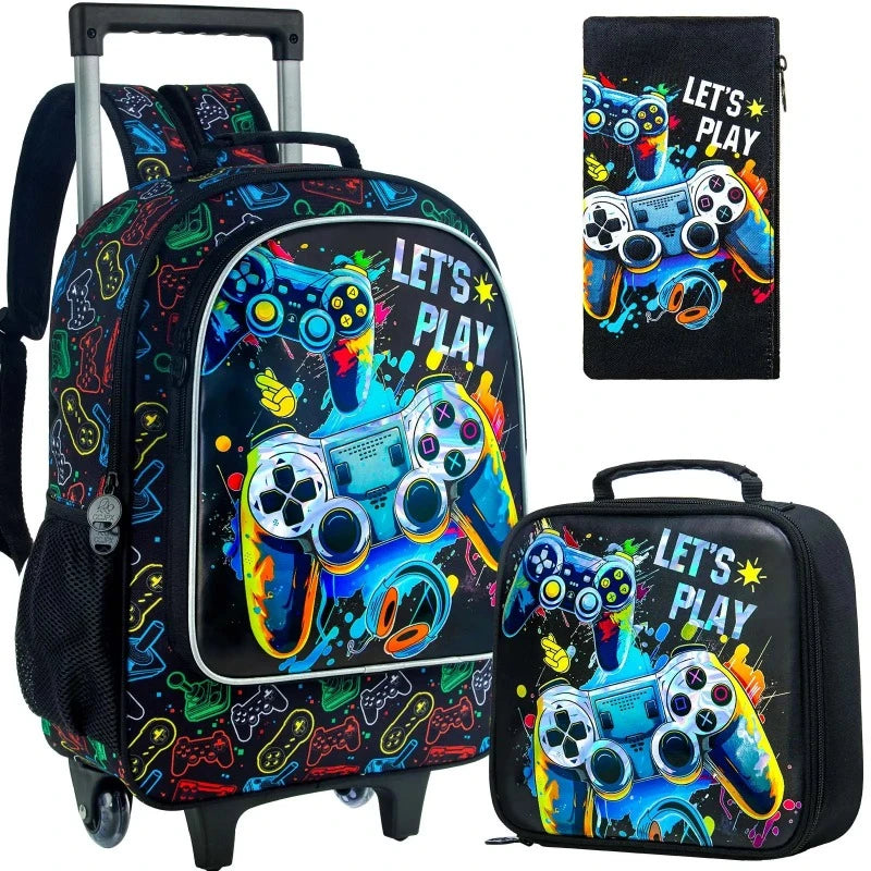 rolling backpack two items visible - Games Console