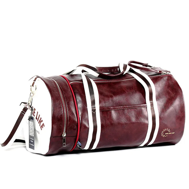 vintage men's pu sports bag - Red