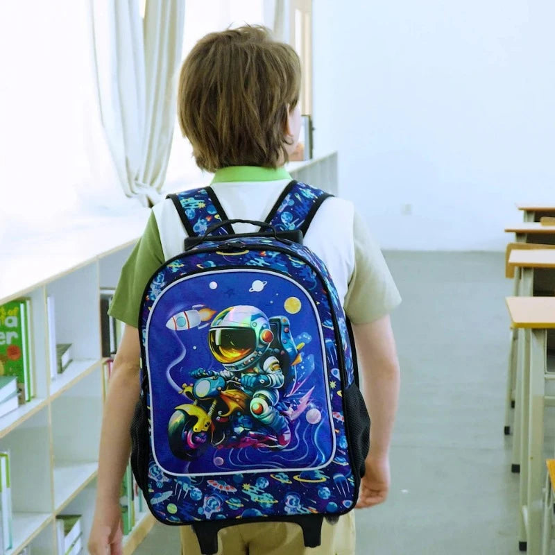 children's wheeled travel backpack child wearing bag - Motorbike