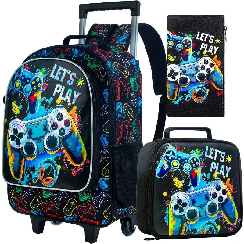 children's rolling school backpack - Games Console