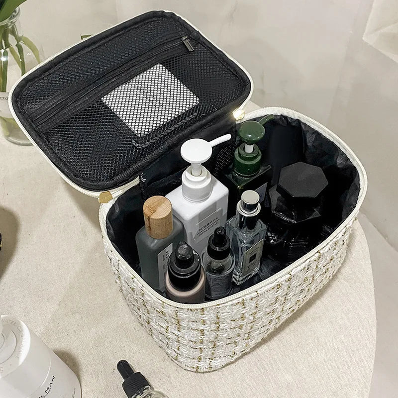 large soft vanity open compartment - White - Black - Light Blue - Pink - Navy Blue - Burgundy
