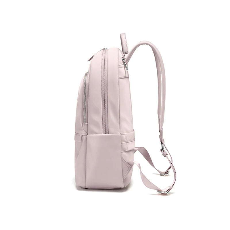 15 inch laptop backpack side view - Beige - Black - Pink