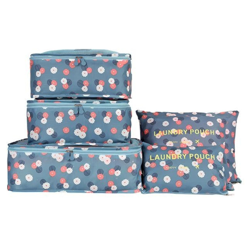 suitcase organizer - Blue Floral Pattern