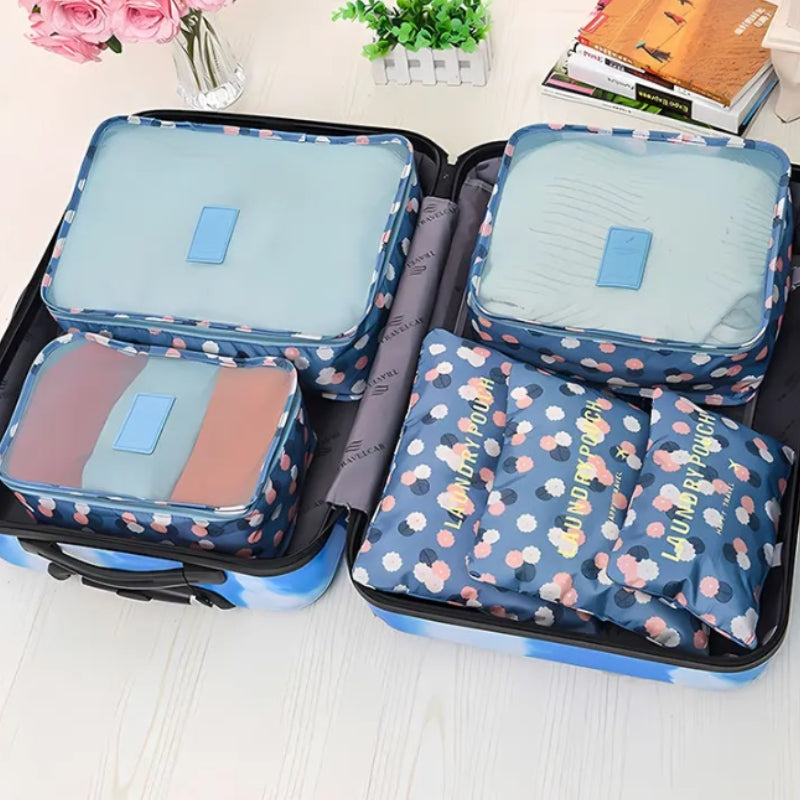 travel organizer bag - Red Floral Pattern - Pink Leopard Print - Navy Blue Polka Dot Pattern - Blue Floral Pattern - Navy Blue Floral Pattern - Blue Star Pattern - Pink Floral Pattern