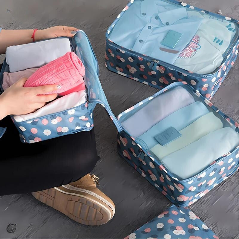 suitcase organizer bag - Red Floral Pattern - Pink Leopard Print - Navy Blue Polka Dot Pattern - Blue Floral Pattern - Navy Blue Floral Pattern - Blue Star Pattern - Pink Floral Pattern