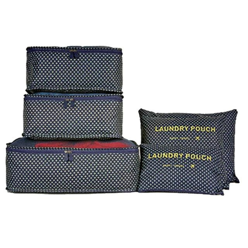 travel organizer bag - Blue Star Pattern