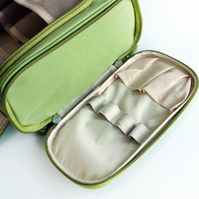 large hanging toiletry bag open compartment - Pink - Green - Beige - Navy Blue - Red - Sky Blue