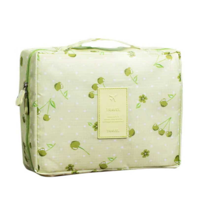 original travel toiletry bag - Green and Cherries