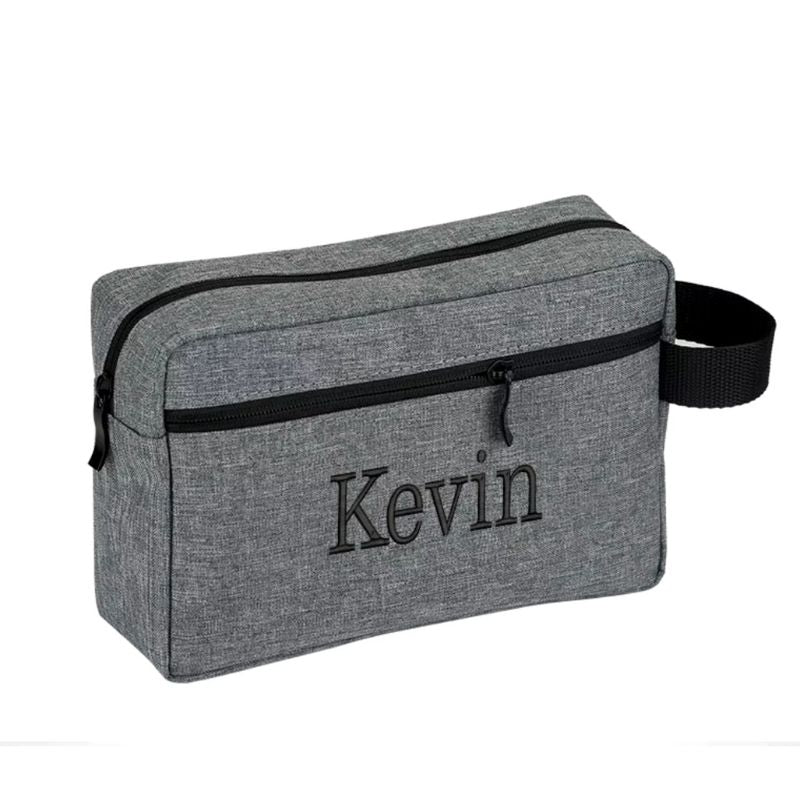 customizable toiletry bag for men - Black - Grey - Gray - Blue