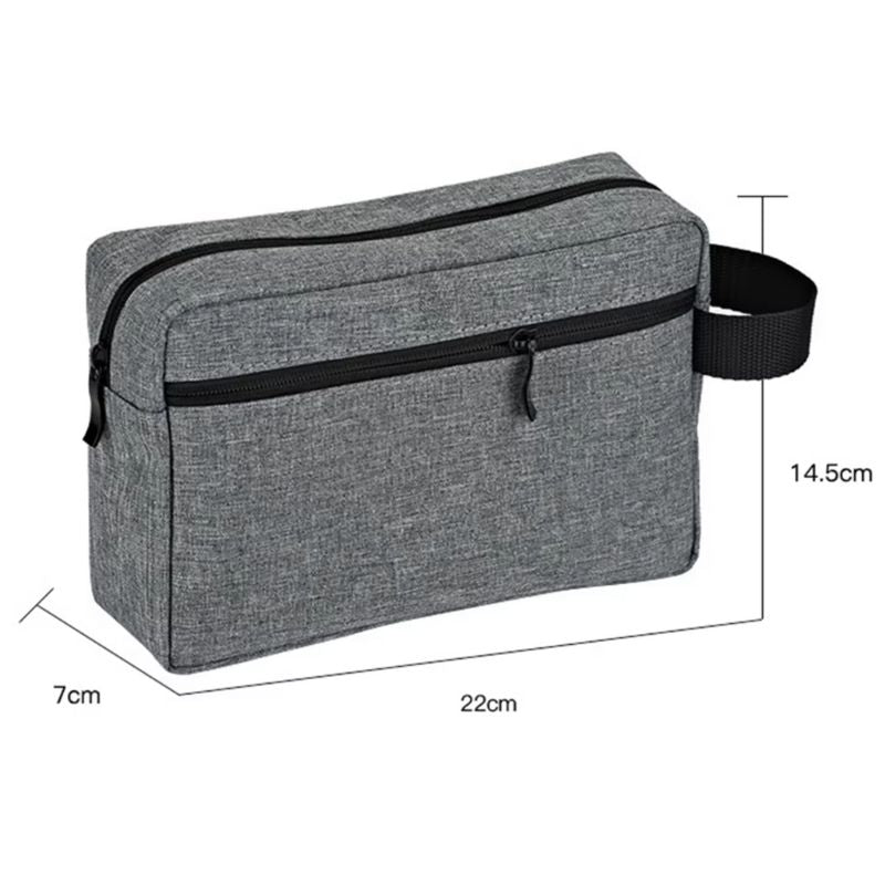 customizable toiletry bag for men close up zip closure - Black - Grey - Gray - Blue