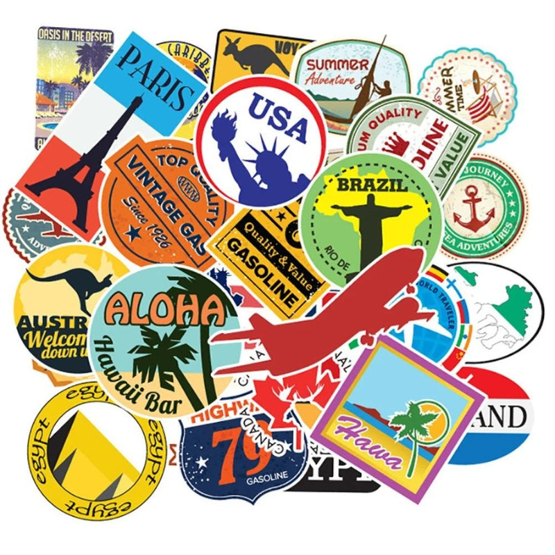 luggage travel sticker - 10 Pieces