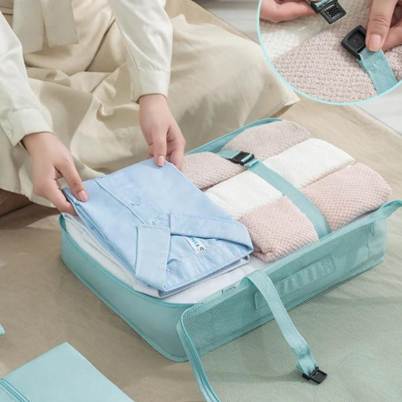 suitcase with organizer - Turquoise - Navy Blue - Light Blue - Beige - Black - Grey - Gray - Pink