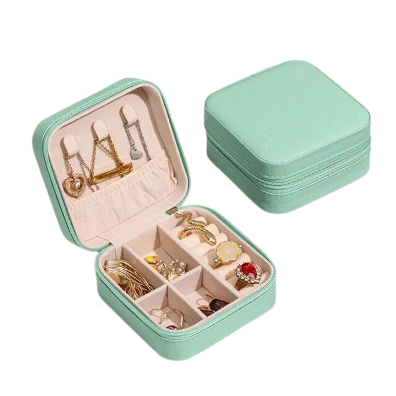 small travel jewelry box - Green